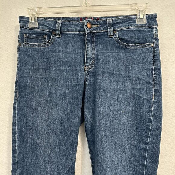 Elle Paris Jeans Women 8 Blue Mid Rise Skinny Medium Wash Preppy Comfy Stretch - Picture 8 of 13